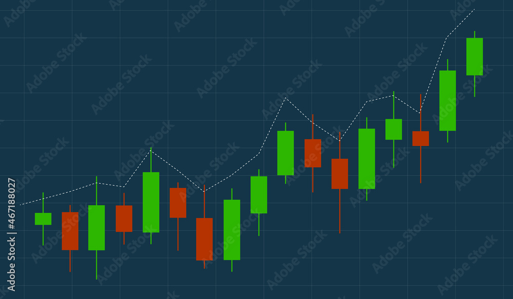 green and red stock market chart with blue black background Forex market trading green and red stock market chart with blue black background Forex market trading