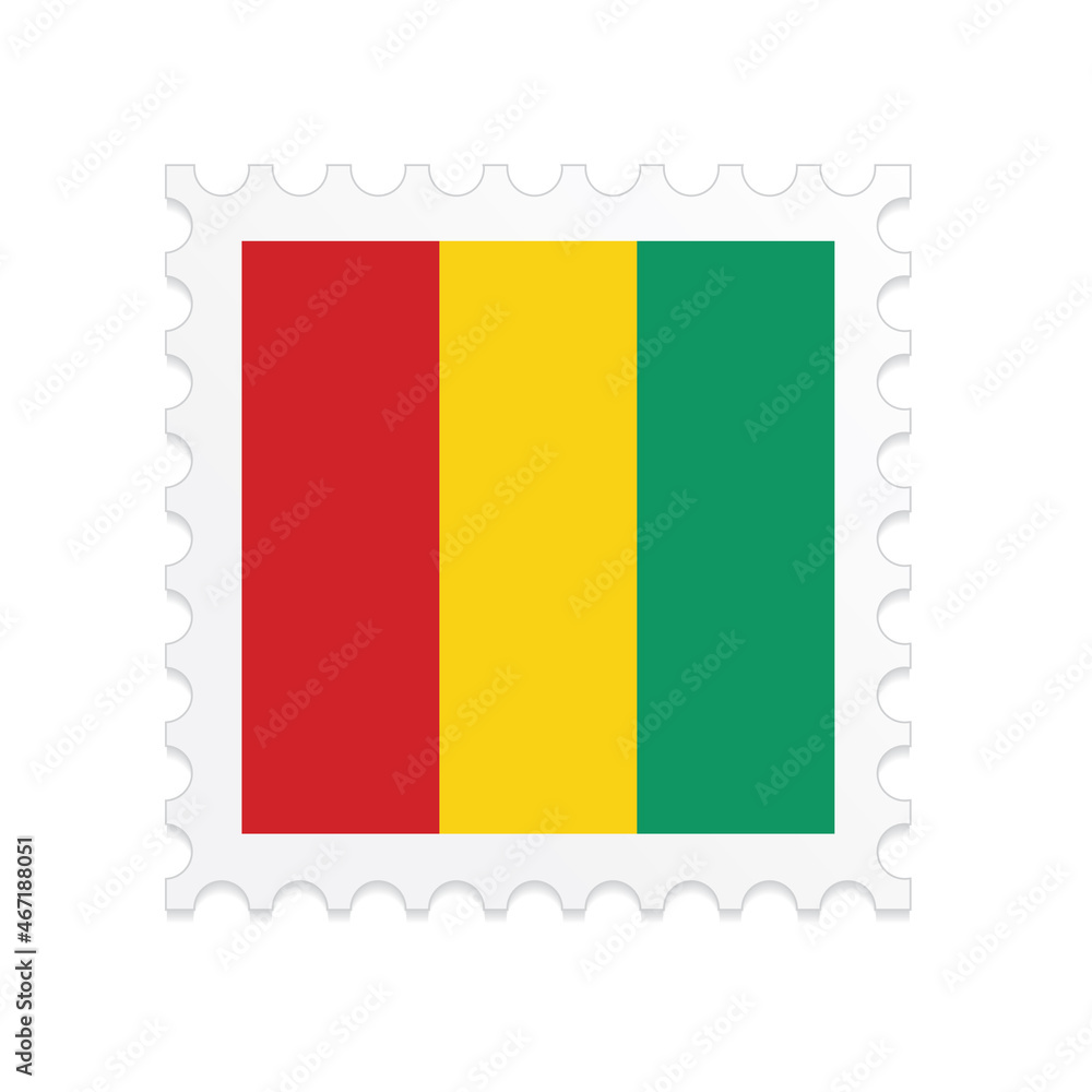 Fototapeta premium Guinea flag postage stamp on white background. Vector illustration eps10
