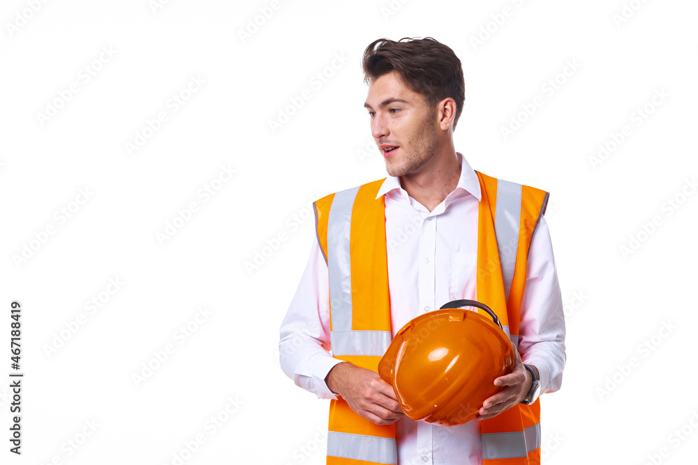 engineer in orange vest posing job professional engineer in orange vest posing job professional
