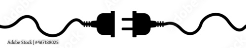 Electric plug icon symbol.Connection, socket with a plug, icons.Concept of 404 error connection.Electric plug icon on white background.Vector Illustration