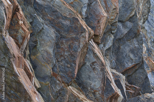 close up details of rocks, showing colours and layers
