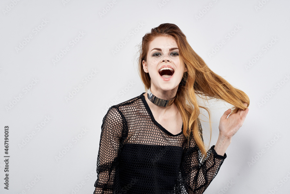 pretty woman Glamor posing makeup passion sexy trend light background pretty woman Glamor posing makeup passion sexy trend light background