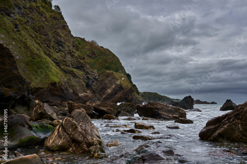 Rocky beach scene from a remote location in Devon UK