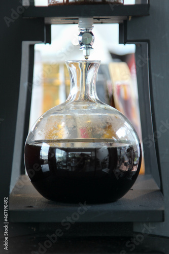 Cold brew coffee system at a modern coffee shop. © noomcm