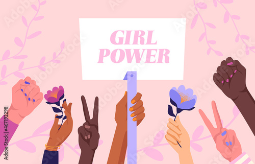 Womans hand banner