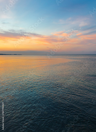 Colored clouds over the sea...