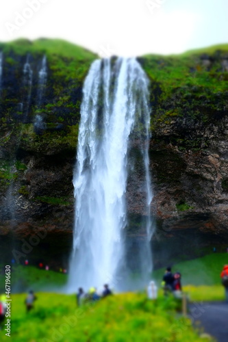 Views of the waterfall Seljalandsfoss