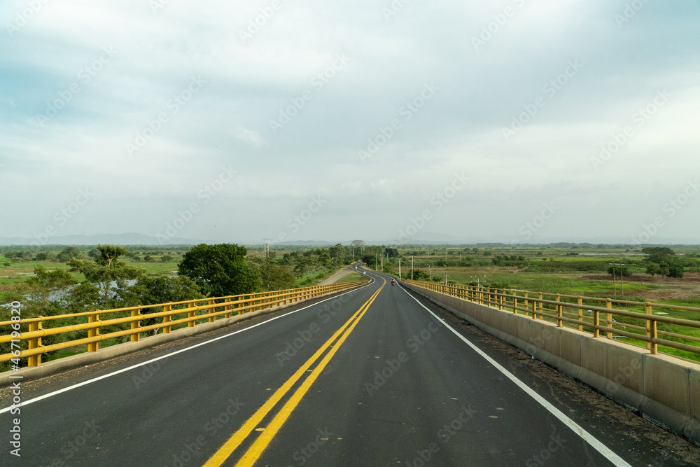 Landscape on the road from Cartagena - San Onofre. Colombia.
