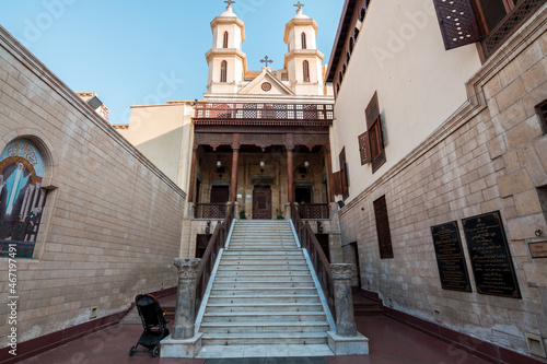 views of coptic church in cairo, egypt