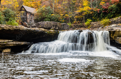 The Glade Creek Grist Mill Above Glade Falls, Babcock State Park, West Virginia, USA