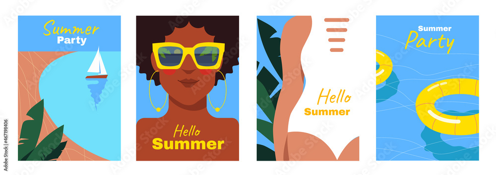 Fototapeta premium Set of summer posters