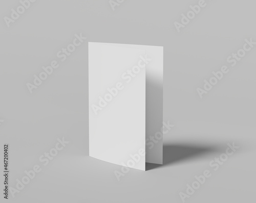 Blank two-leaf fold paper on the empty background  a4 brouchure  two fold leaflet