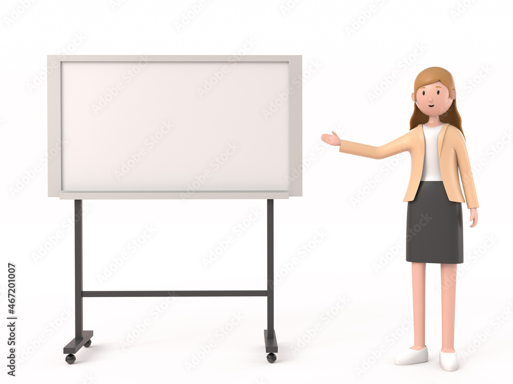 3D Character of young businesswoman 3D Character of young businesswoman