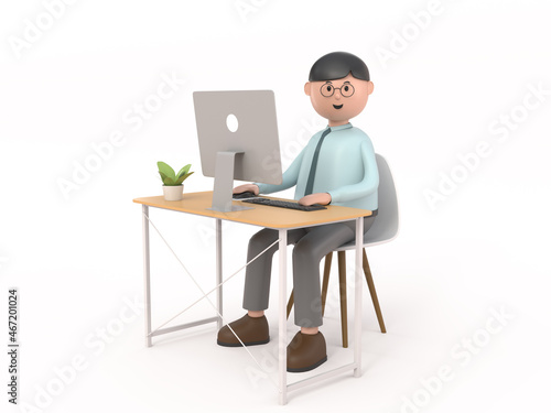 3D Character of young businessman