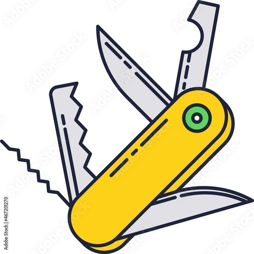 Multi tool icon vector swiss penknife isolated