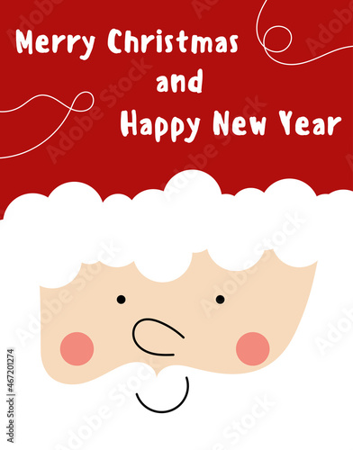 christmas greeting card with santa claus, merry christmas