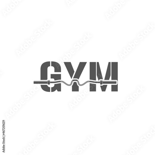 logo athletic club for bodybuilding, powerlifting, weightlifting, crossfit and fitness training. Barbell club logo vintage design isolated on background. Emblem for gym and heavy training of strongman