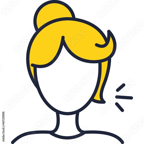 Woman face icon talking head vector isolated