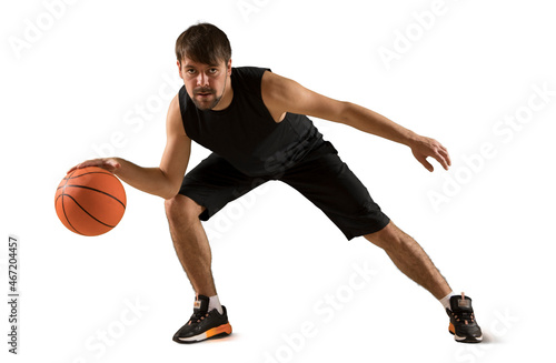 Basketball player players in action isolated