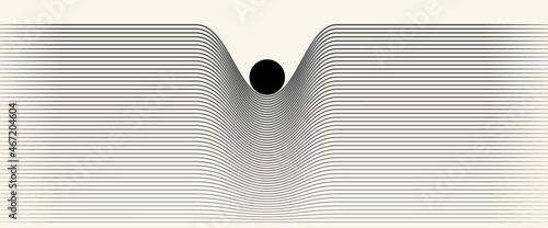 Fotografie, Tablou Abstract art line design. Mass gravity concept.