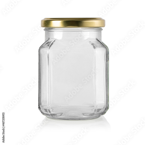 Empty glass jar isolated