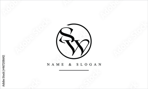 SW, WS, S, W abstract letters logo monogram