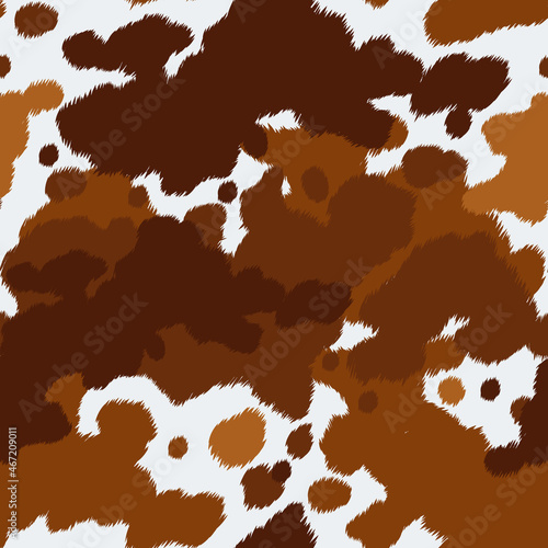 Seamless cow skin pattern. Vector cattle texture.