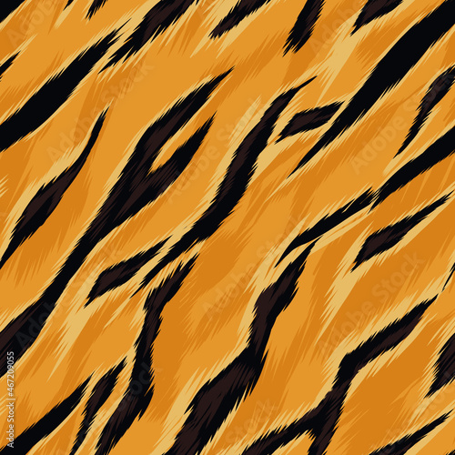 Seamless tiger skin pattern. Vector exotic african animal texture.