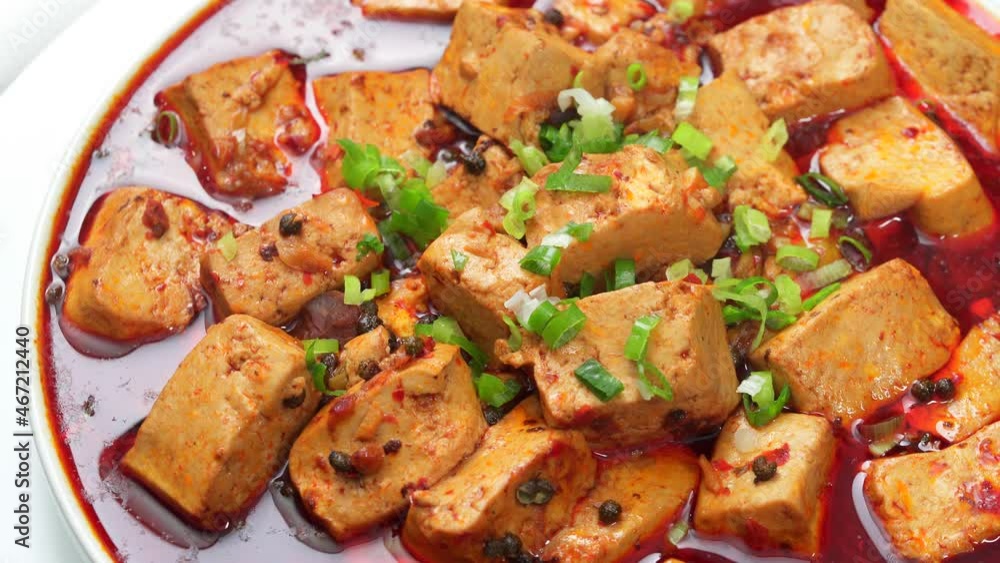 Mapo Tofu, a traditional famous dish in Sichuan, China Mapo Tofu, a traditional famous dish in Sichuan, China