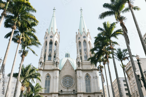 Exterior view of são paulo cathedral in são paulo, brazil photo