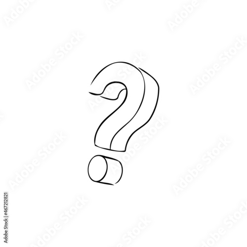 question mark one line vector illustration art hand draw .