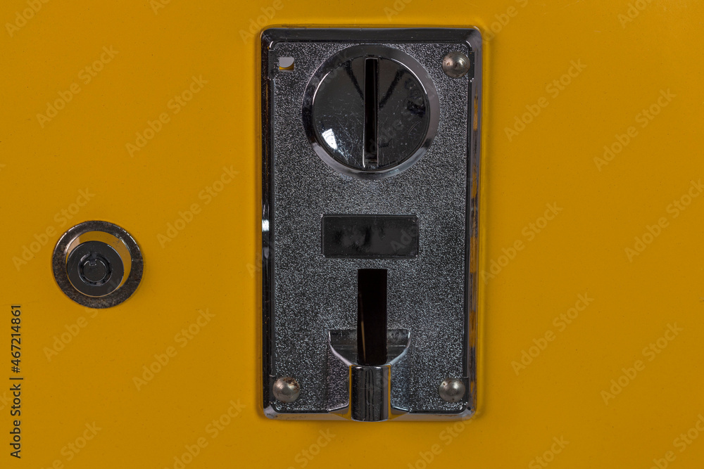 Close up view of metal slot machine. Sweden. Close up view of metal slot machine. Sweden.