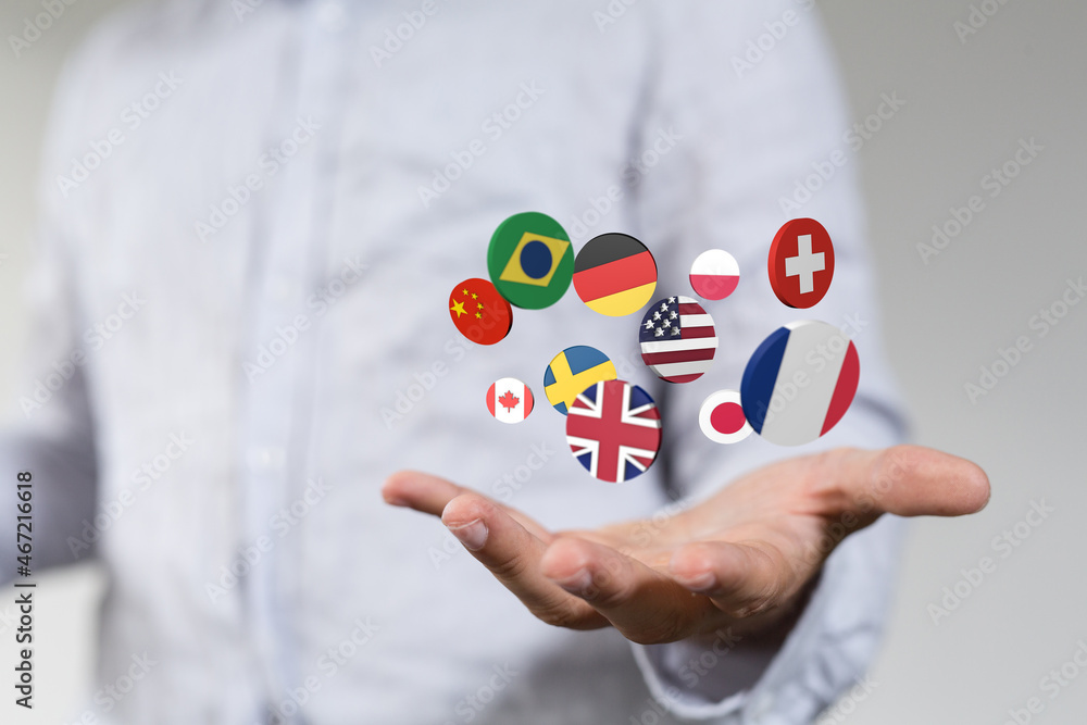 Global communication, international messaging and translation concept Global communication, international messaging and translation concept