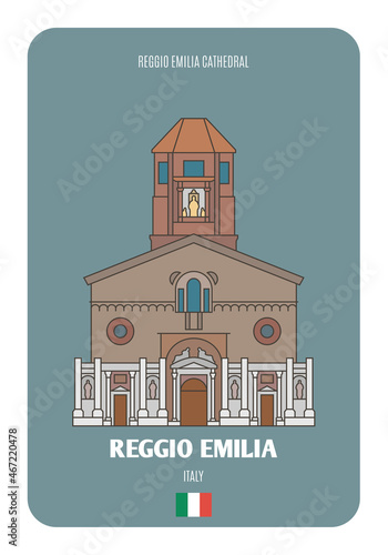 Reggio Emilia cathedral, Italy. Architectural symbols of European cities photo