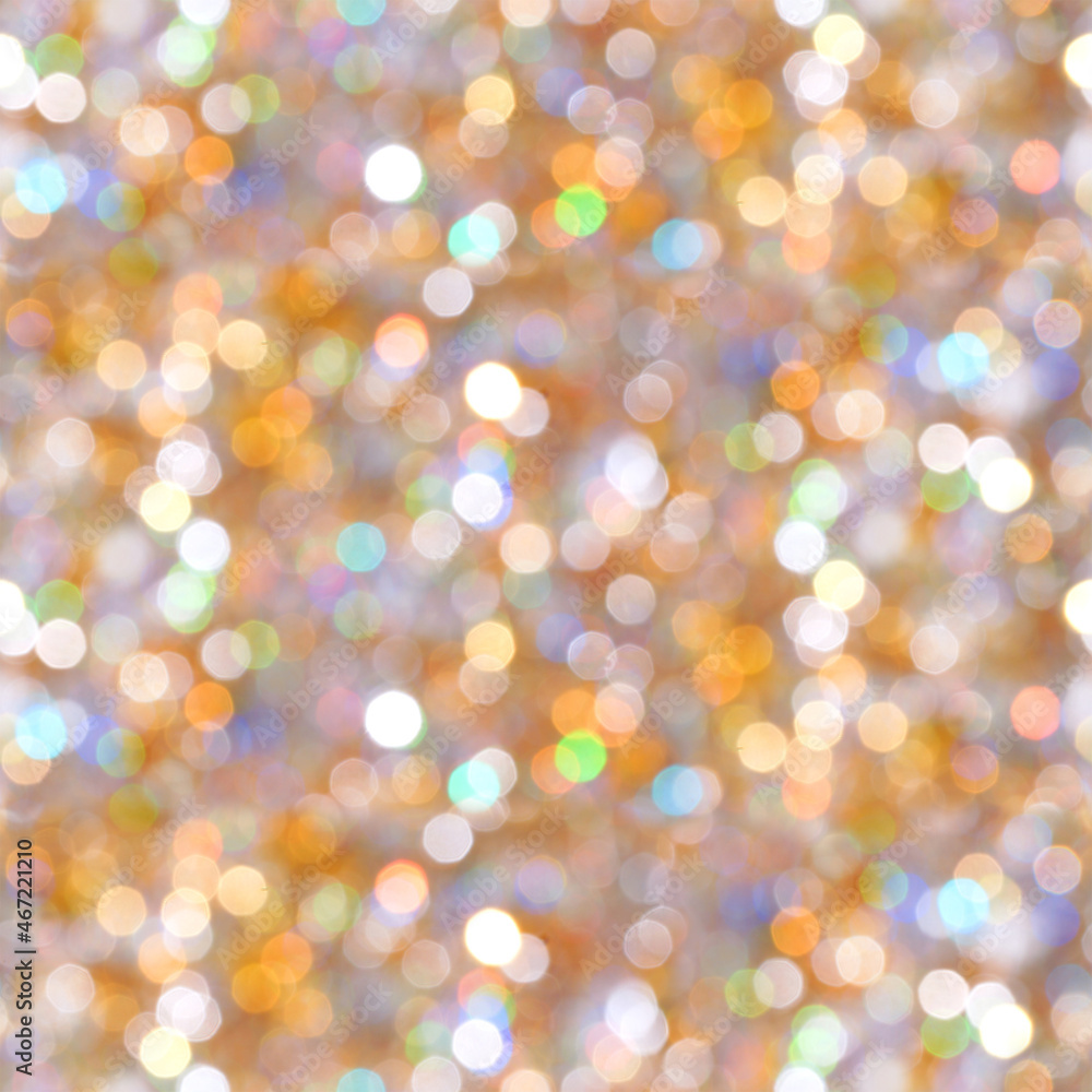 Fototapeta premium Christmas seamless background. Multi-colored shining highlights. Blur