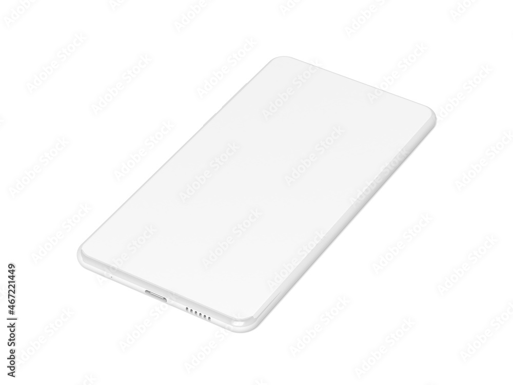 Modern smartphone isolated on white background. Realistic smartphone mockup. 3d illustration. Modern smartphone isolated on white background. Realistic smartphone mockup. 3d illustration.