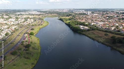 Drone view lake (Represa de Rio Preto)