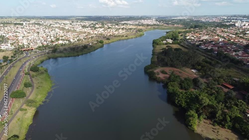Drone view lake (Represa de Rio Preto)