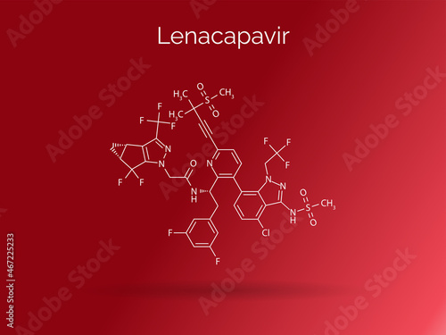 Molecule of the antiviral drug Lenacapavir. Structure
Antiretroviral treatment concept 