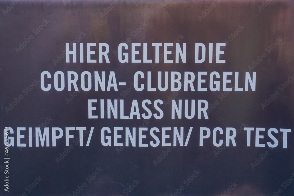 custom made wallpaper toronto digitalGerman sign with Covid 19 rules corona virus "Entry only with 3G: vaccinated, tested, recovered"
