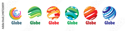 A set of abstract vector logos of the global network