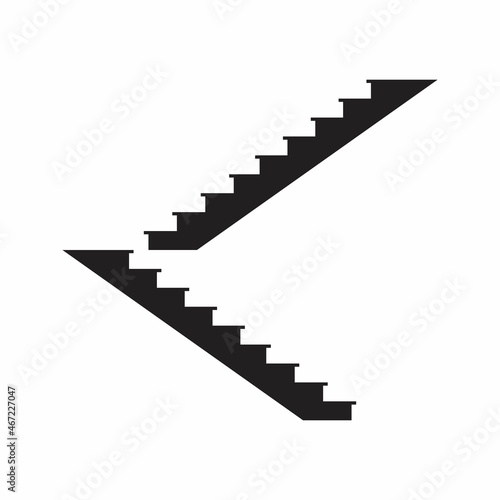 Black icon isolated on white background metal staircase