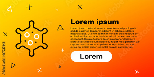 Line Virus icon isolated on yellow background. Corona virus 2019-nCoV. Bacteria and germs, cell cancer, microbe, fungi. Colorful outline concept. Vector