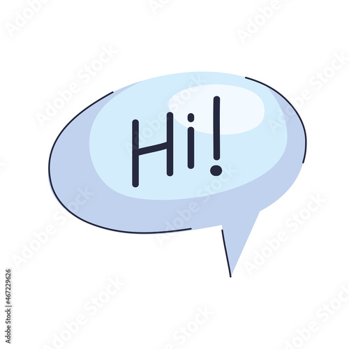 hi lettering in speech bubble