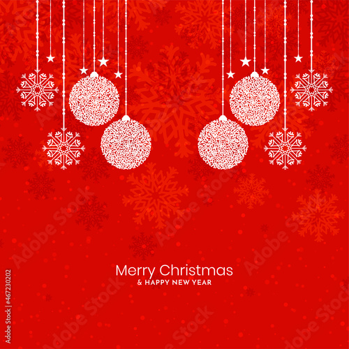 Merry Christmas festival red color decorative background design