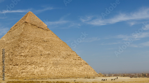 Valley of the pyramids of Giza in Egypt
