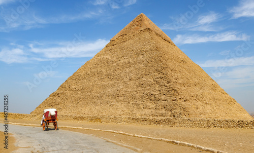 Valley of the pyramids of Giza in Egypt