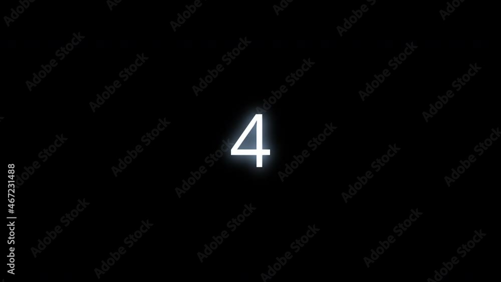 Transition of the number four, 4, white on a black background. Animation in 4k Transition of the number four, 4, white on a black background. Animation in 4k