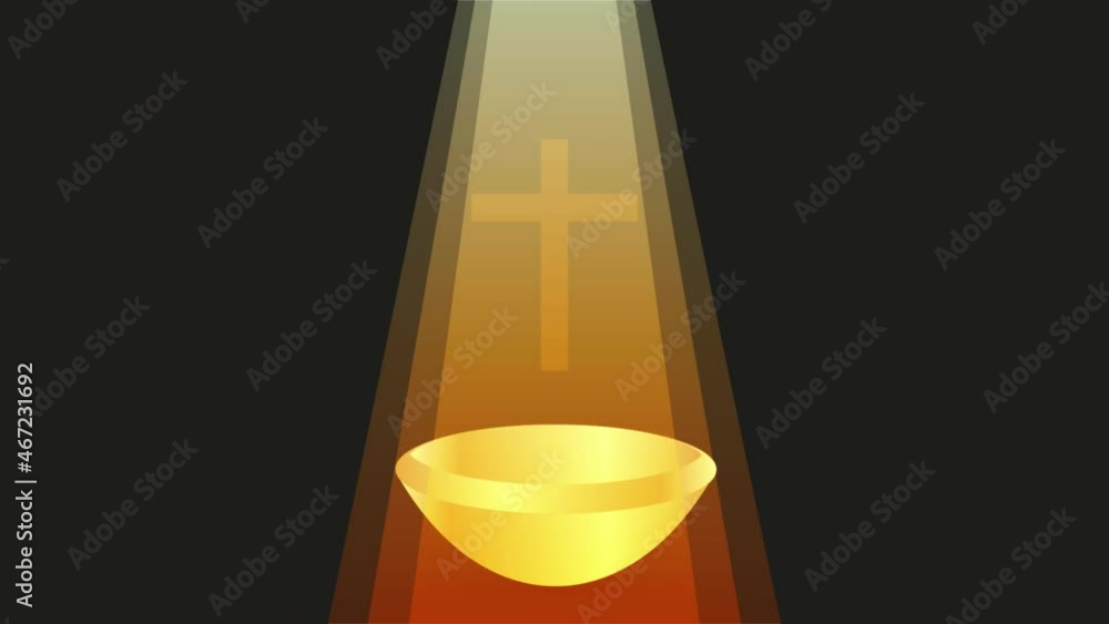 Cross with holy water for Epiphany baptism, art video illustration. Cross with holy water for Epiphany baptism, art video illustration.