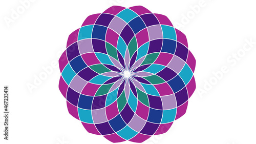 Blue and purple mandala abstract colorful background